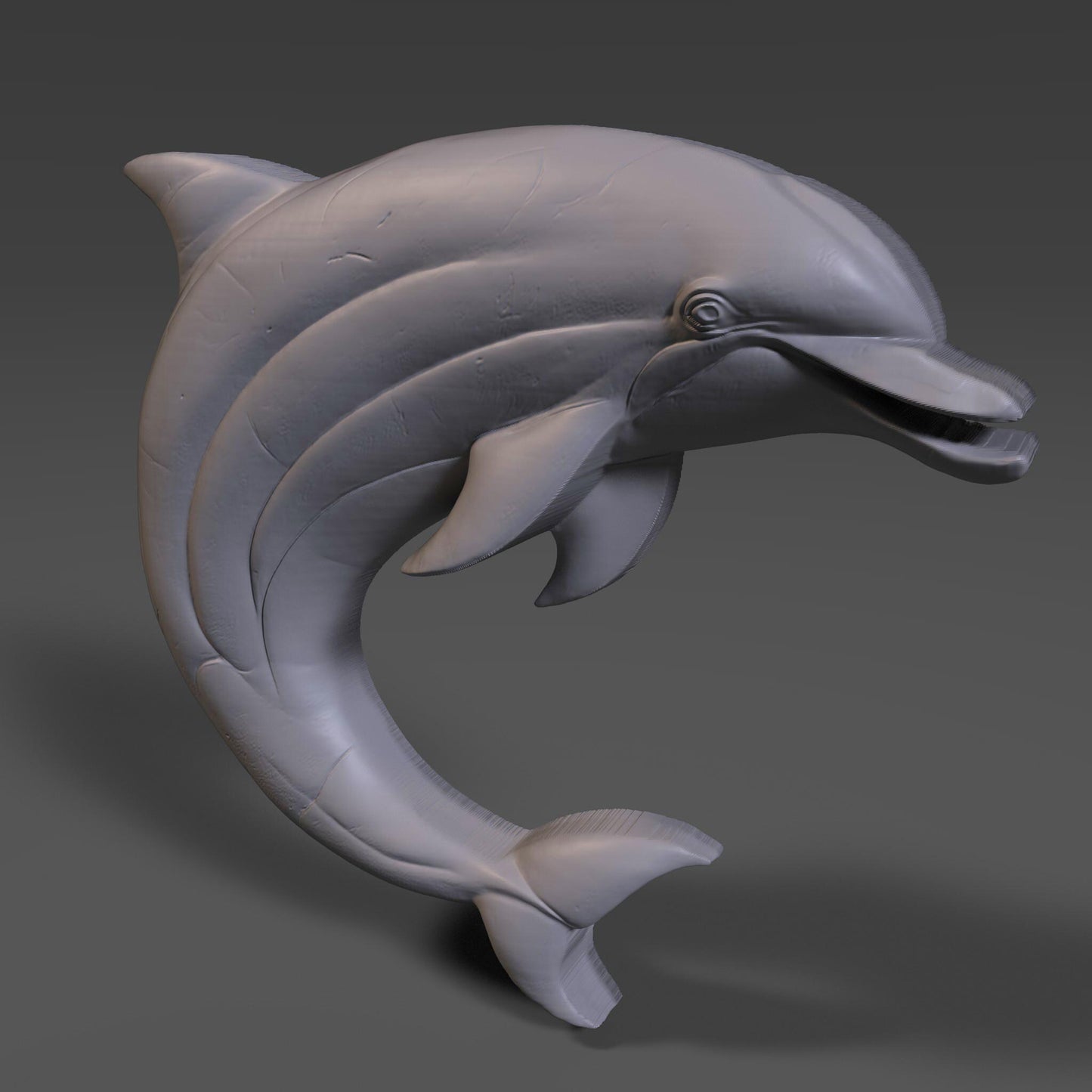 Dolphin 3D Relief Model STL File: CNC Carving, Laser Engraving (Digital Download)