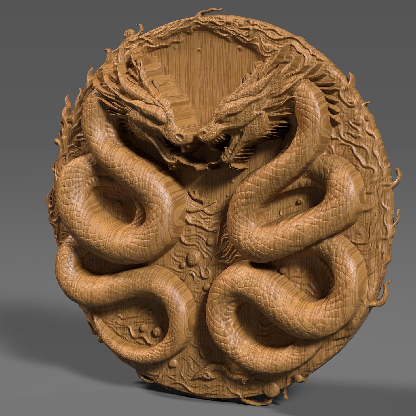 Year of the Snake STL: Yin Yang Relief Art (Digital Download)