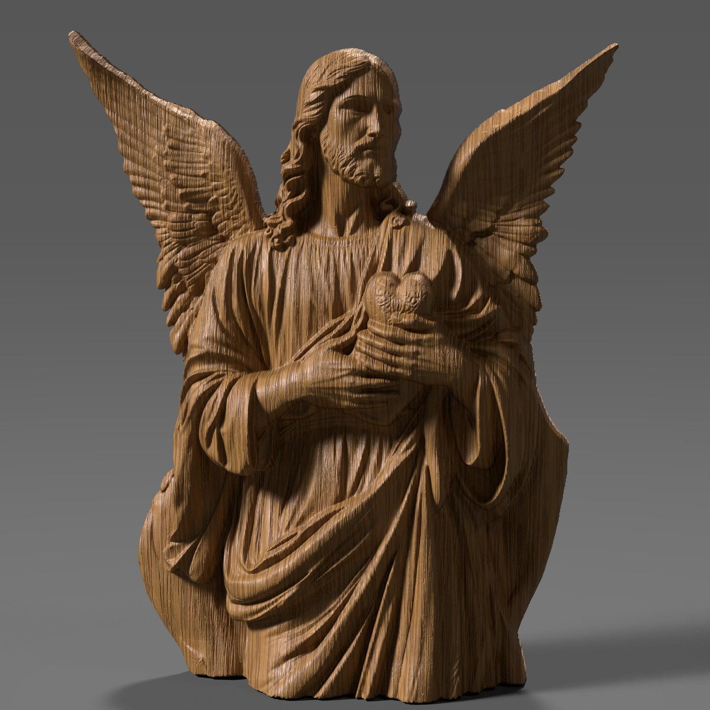 Jesus Christ 3D Relief Model: CNC Carving, Laser Engraving, 3D Printing (Digital Download)