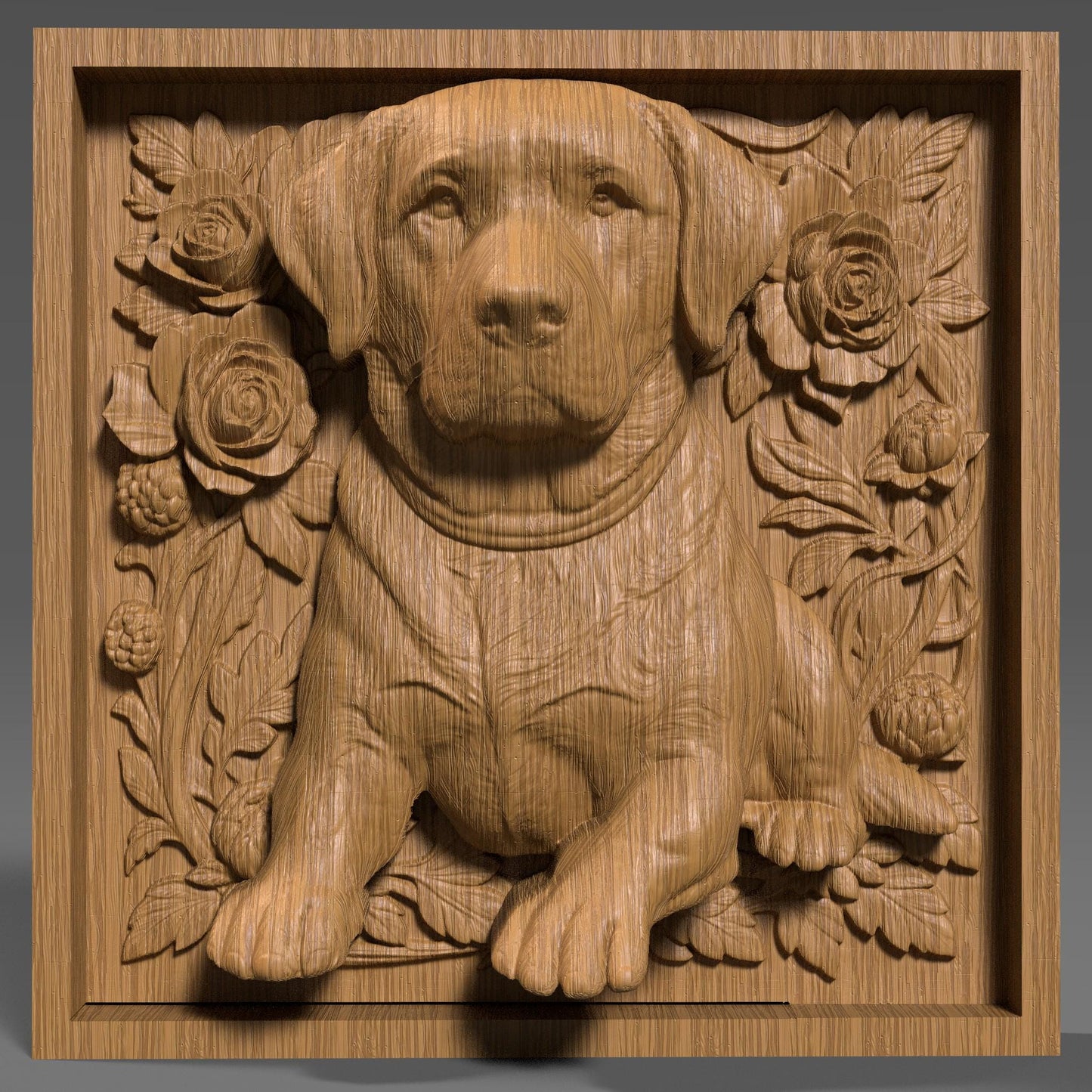 Labrador Retriever 3D Relief Model: CNC Carving, Laser Engraving (Digital Download)