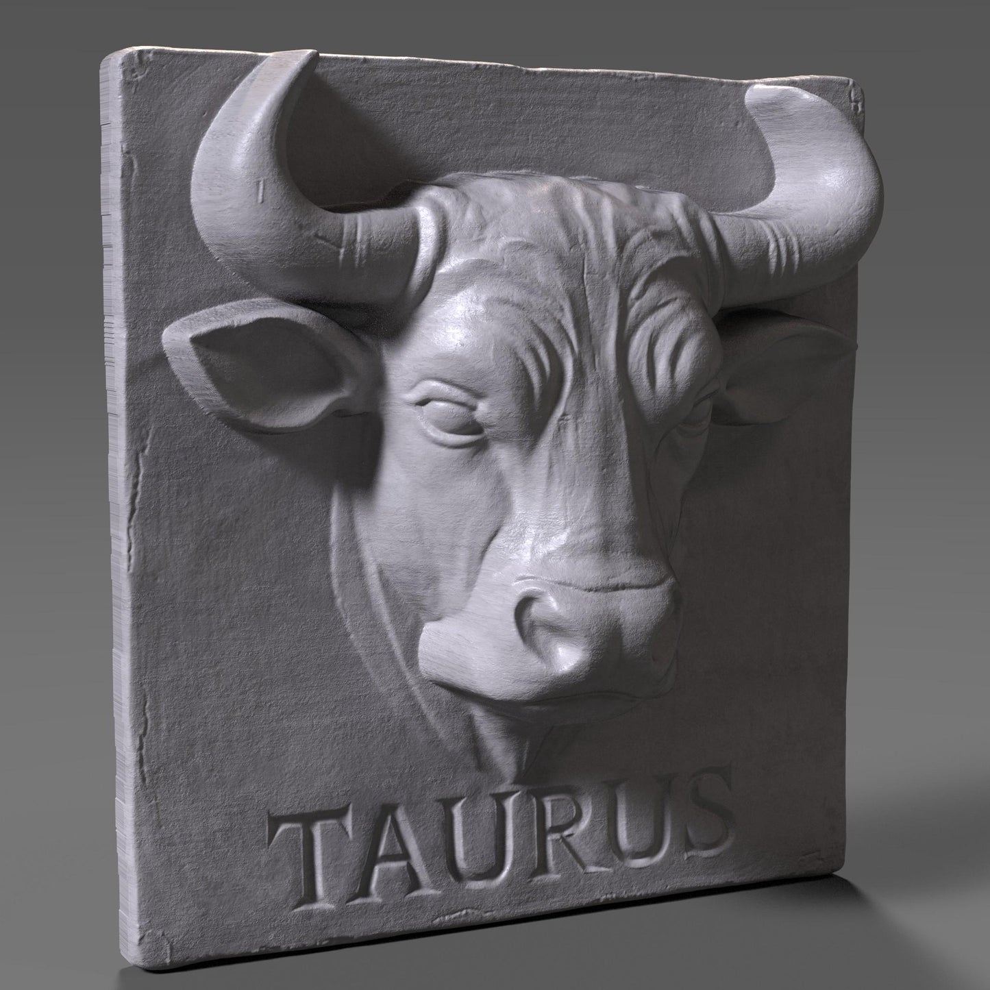 Taurus Bull 3D Relief: CNC Carving & 3D Printing STL File (Digital Download)