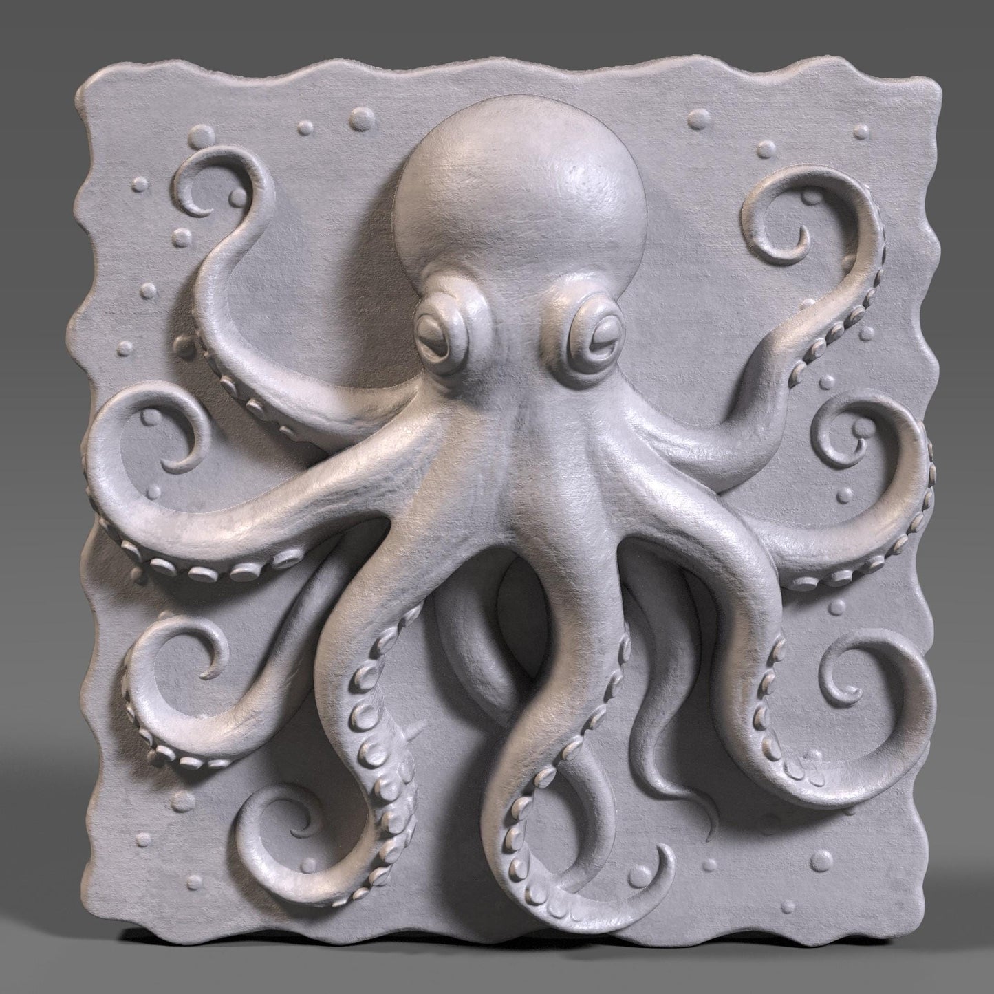 Octopus 3D Relief STL File: CNC Carving, Laser Engraving (Digital Download)