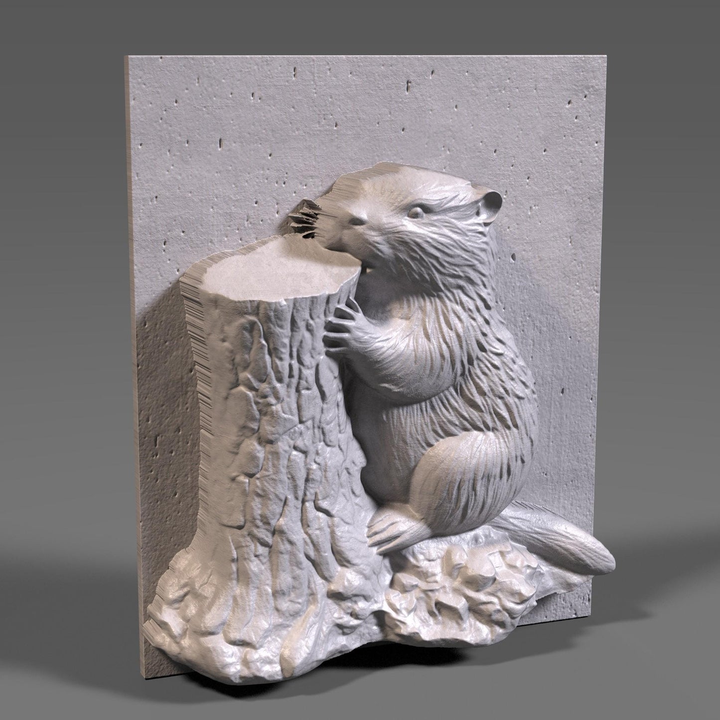 Beaver 3D Relief STL File: CNC Carving, Laser Engraving (Digital Download)
