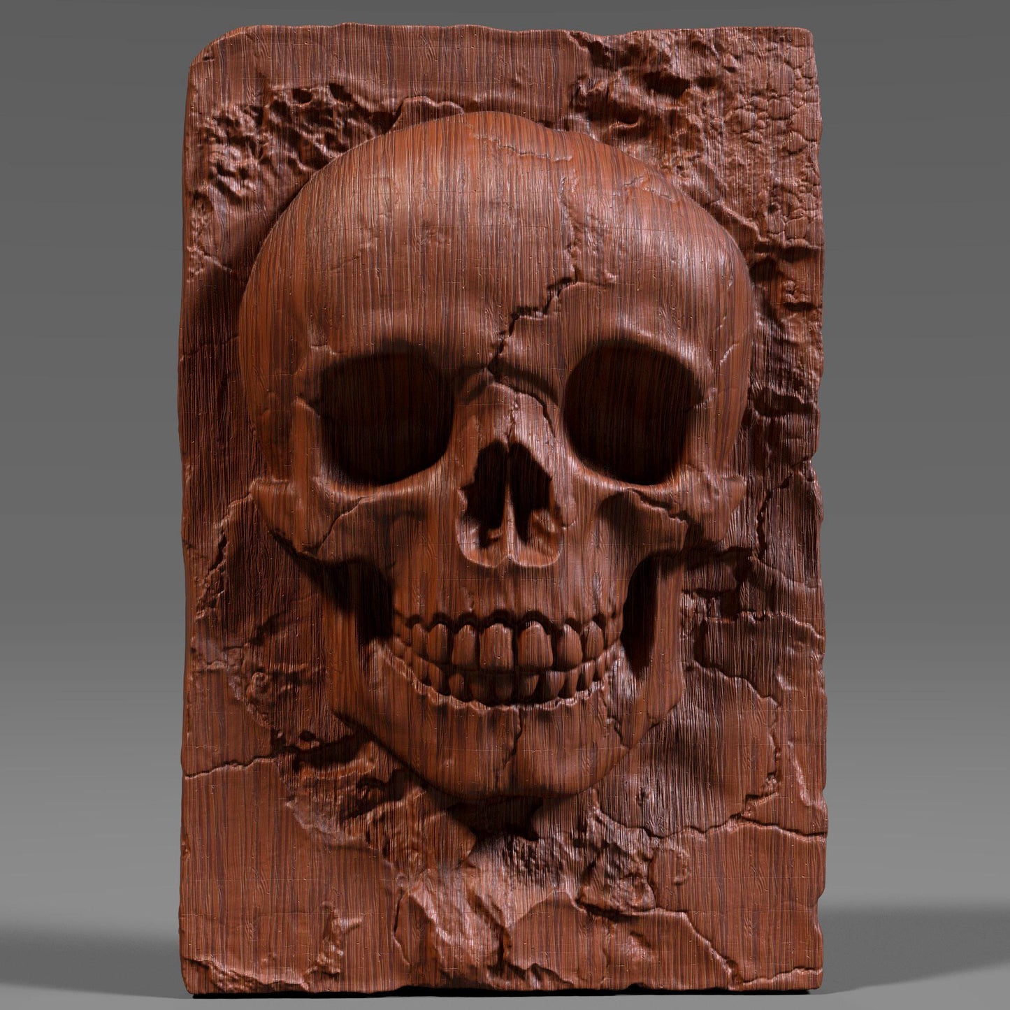 Skull Bas Relief STL File: Gothic CNC Wood Carving (Digital Download)Wall Art