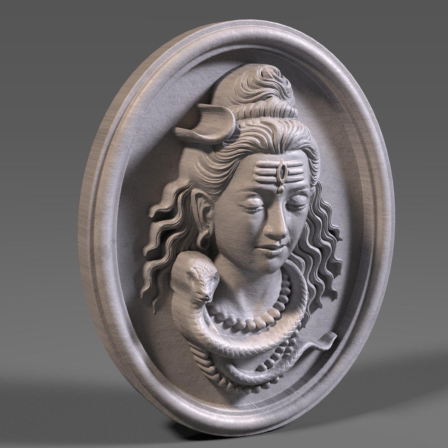 Lord Shiva Wood Carving: Hindu God Bas Relief Wall Art (Digital Download)