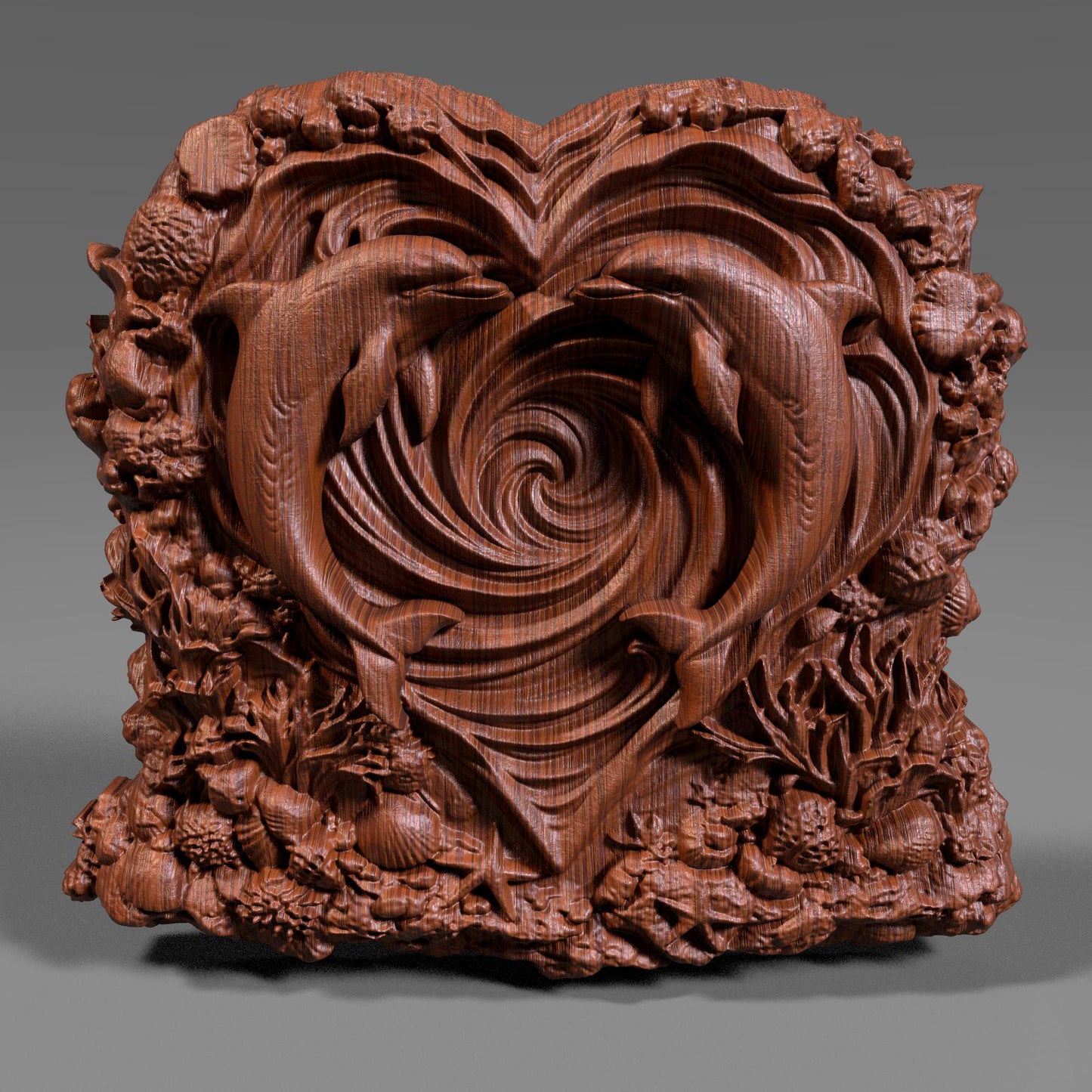 Valentine's day STL |Dolphin Heart |3D Bas Relief |Wall Art | Romantic Love (Digital Download)