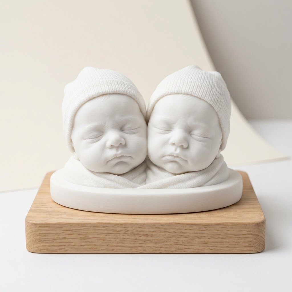 Custom Baby 3D Portrait Modeling Service, Photo to Sculpted Bust Statue Print