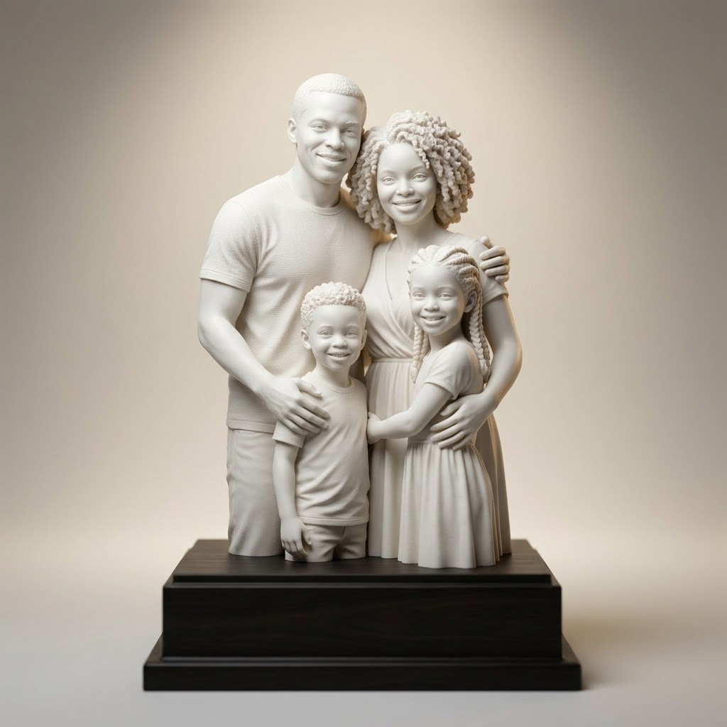 Custom Couple Portrait 3D Modeling Service, Photo to Sculpted Bust, Family Statue Print