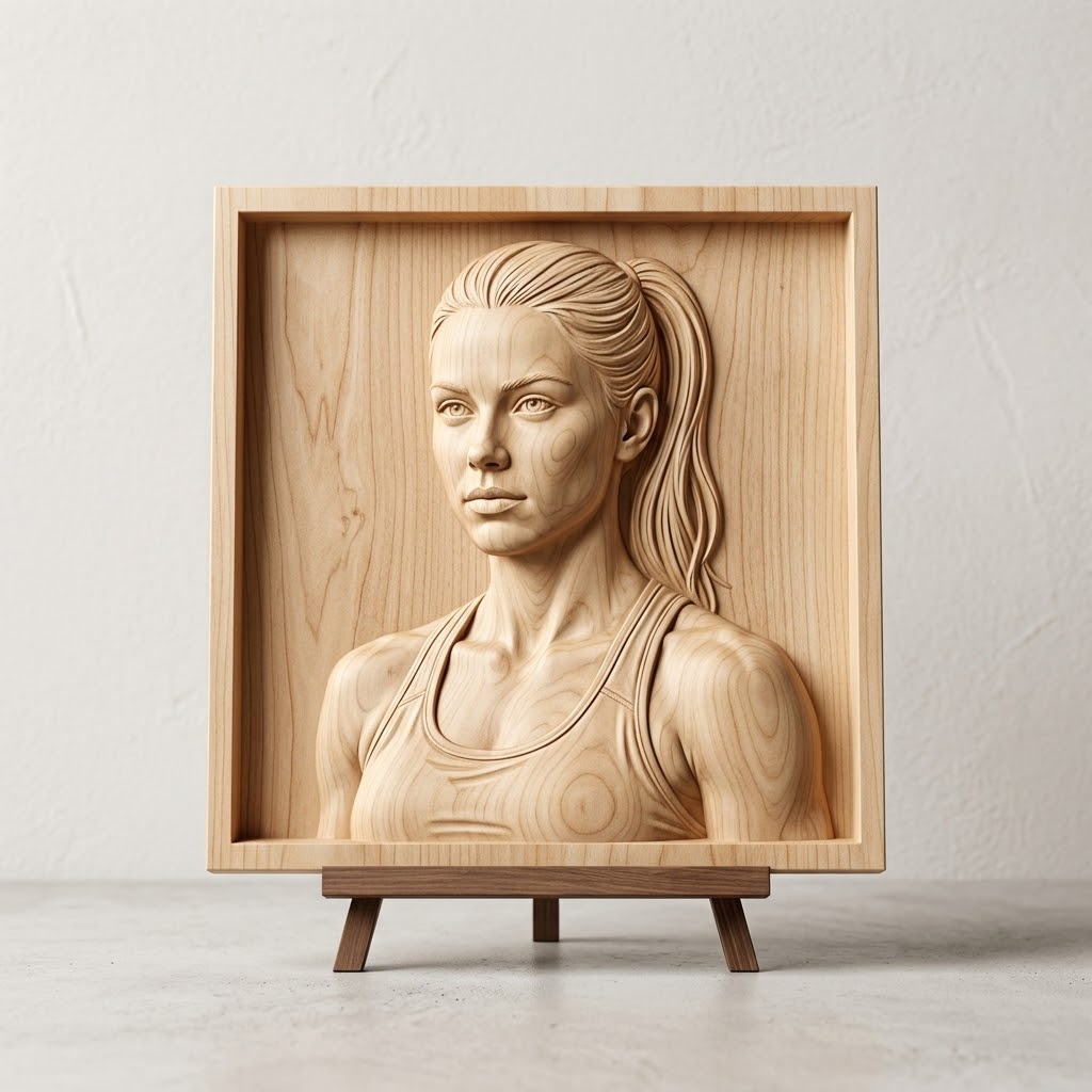 Custom Gym Girl Figurine 3D Modeling Service, Photo to Sculpted Statue