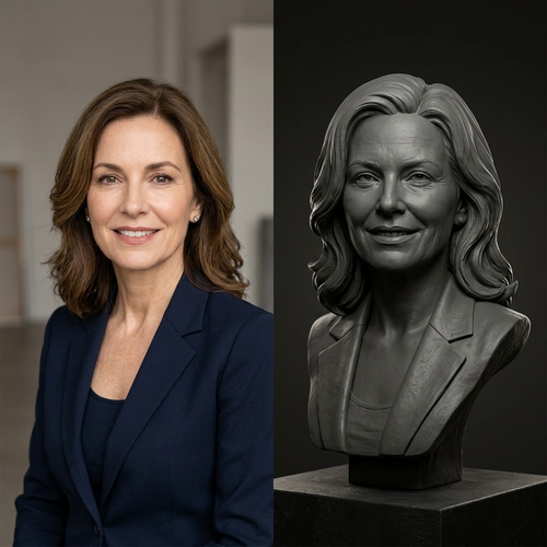 Custom Head Modeling Service, Photo to 3D Sculpted Bust, Personalized Portrait Print