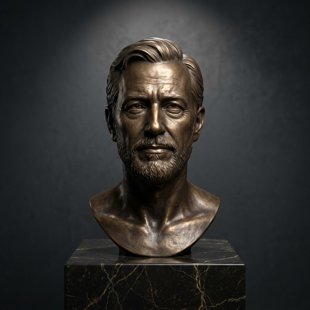 Custom Head Modeling Service, Photo to 3D Sculpted Bust, Personalized Portrait Print