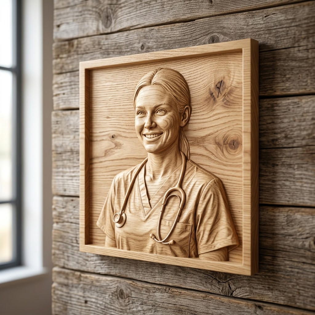 Custom Nurse Figurine 3D Modeling Service, Photo to Sculpted Statue
