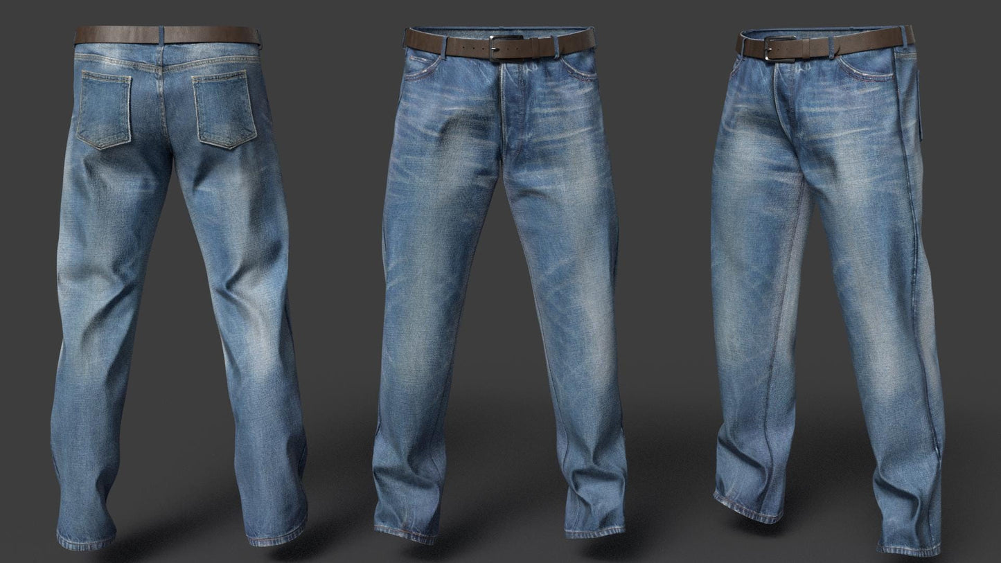 3D Jeans Model: Realistic 8K PBR Textures, Game & VFX-Ready (Digital Download)