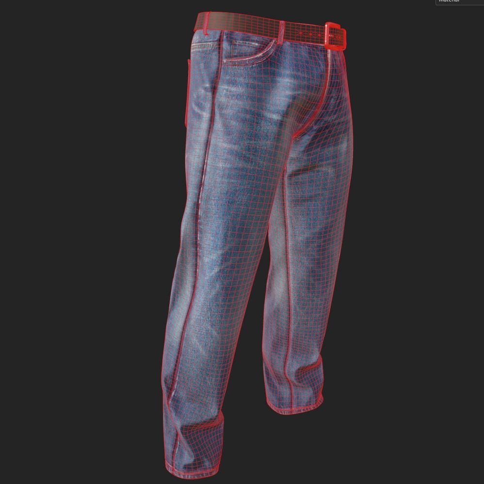3D Jeans Model: Realistic 8K PBR Textures, Game & VFX-Ready (Digital Download)
