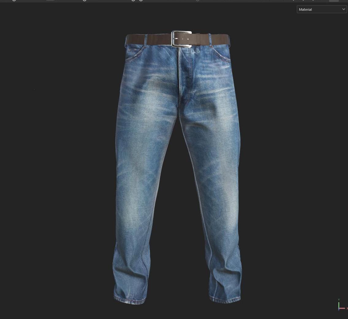 3D Jeans Model: Realistic 8K PBR Textures, Game & VFX-Ready (Digital Download)