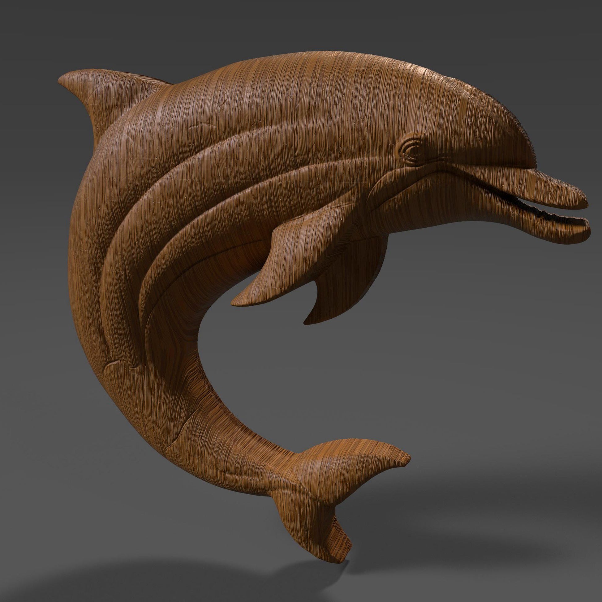 Dolphin 3D Relief Model STL File: CNC Carving, Laser Engraving (Digital Download)