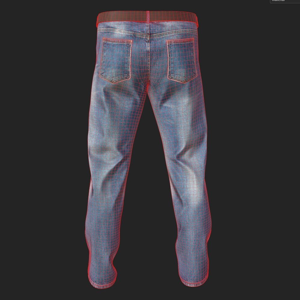 3D Jeans Model: Realistic 8K PBR Textures, Game & VFX-Ready (Digital Download)