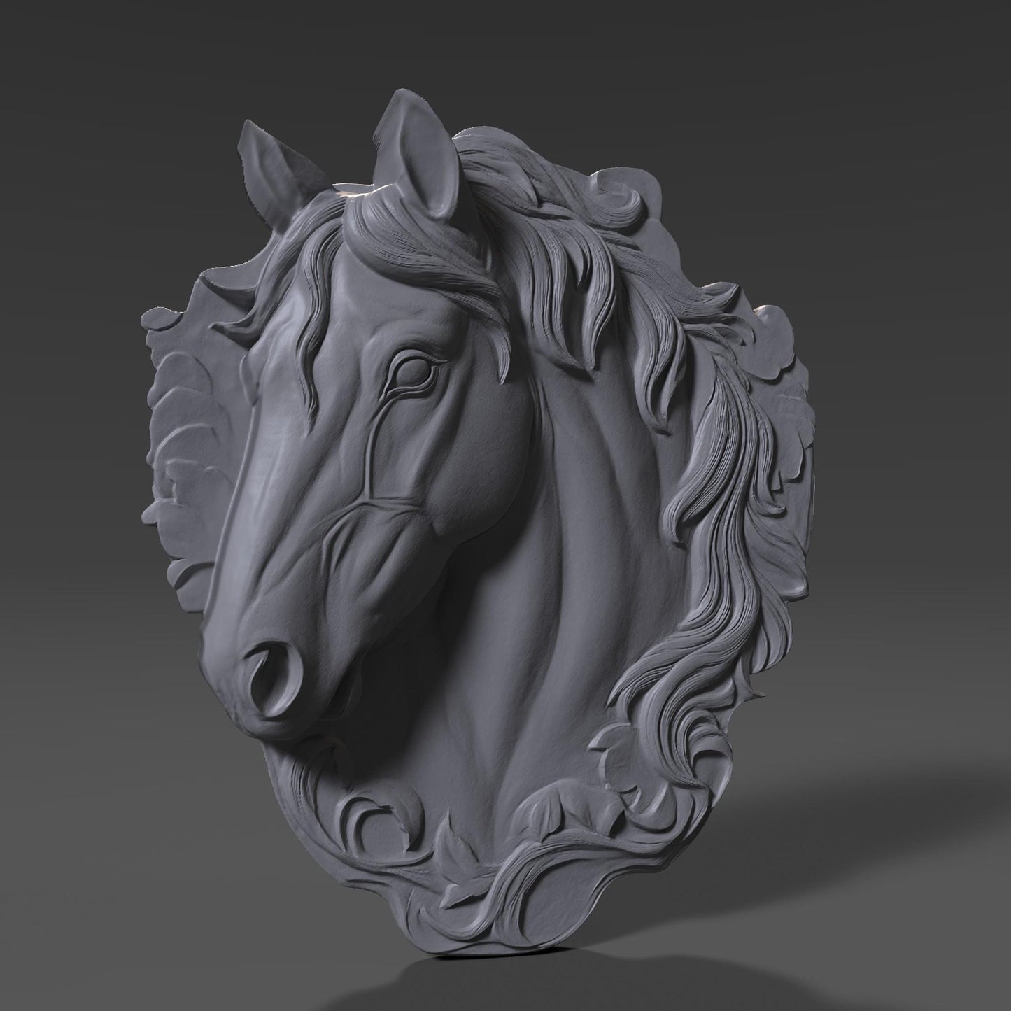 Horse Head Relief Model: CNC Carving, 3D Printing STL File (Digital Download)
