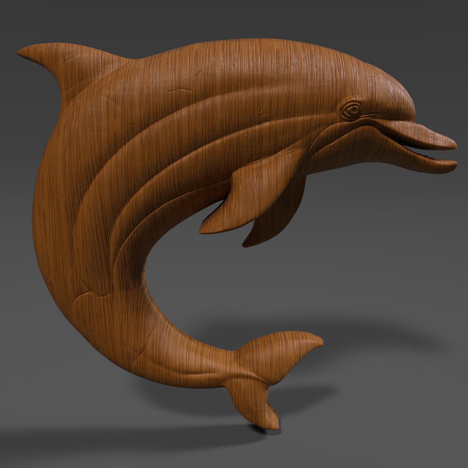 Dolphin 3D Relief Model STL File: CNC Carving, Laser Engraving (Digital Download)