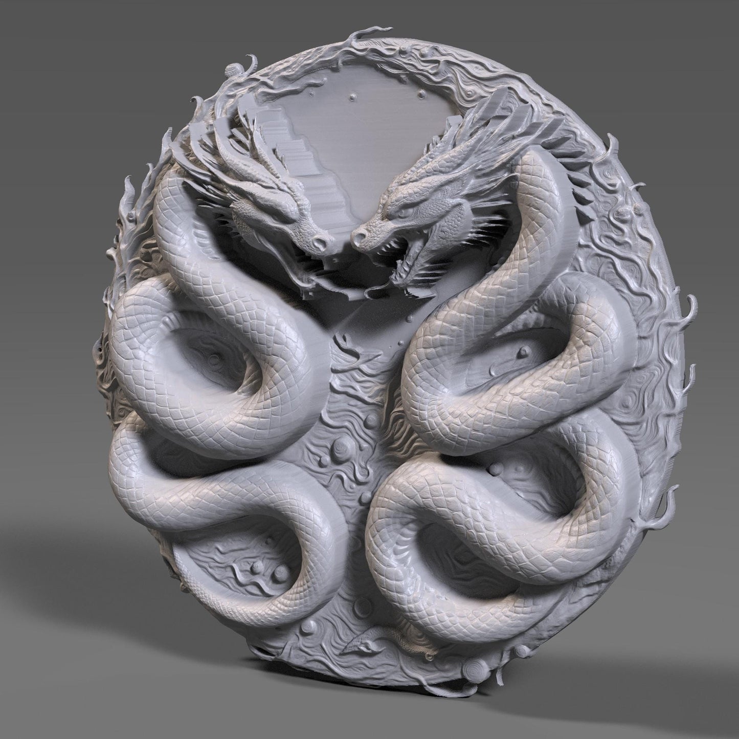 Year of the Snake STL: Yin Yang Relief Art (Digital Download)