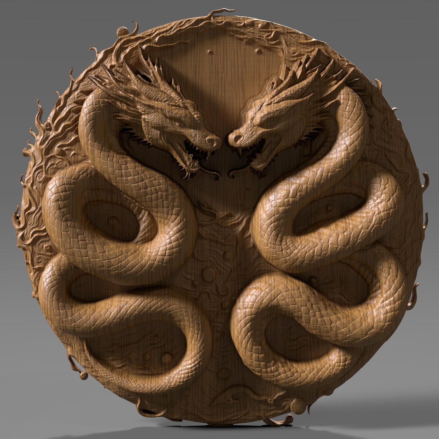 Year of the Snake STL: Yin Yang Relief Art (Digital Download)