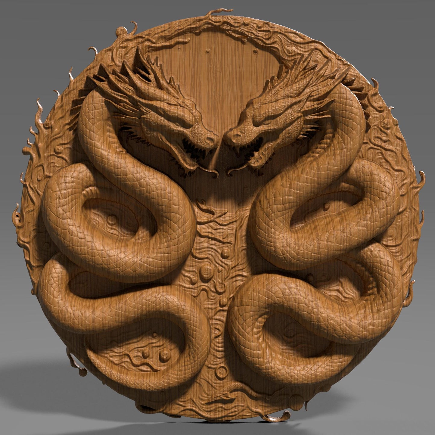 Year of the Snake STL: Yin Yang Relief Art (Digital Download)
