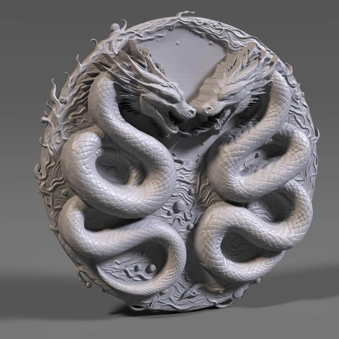 Year of the Snake STL: Yin Yang Relief Art (Digital Download)