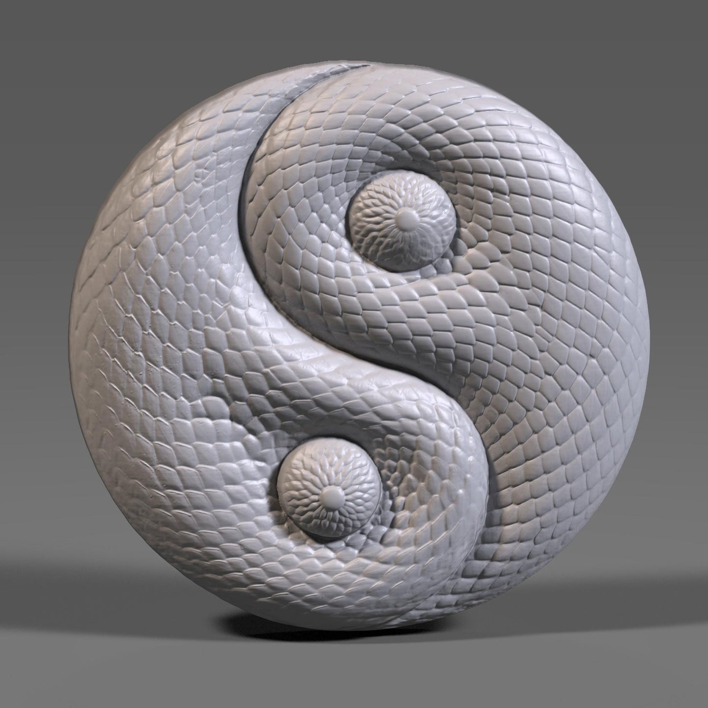 Year of the Snake Yin Yang STL: CNC Carving, Laser Engraving, 3D Print (Digital Download)