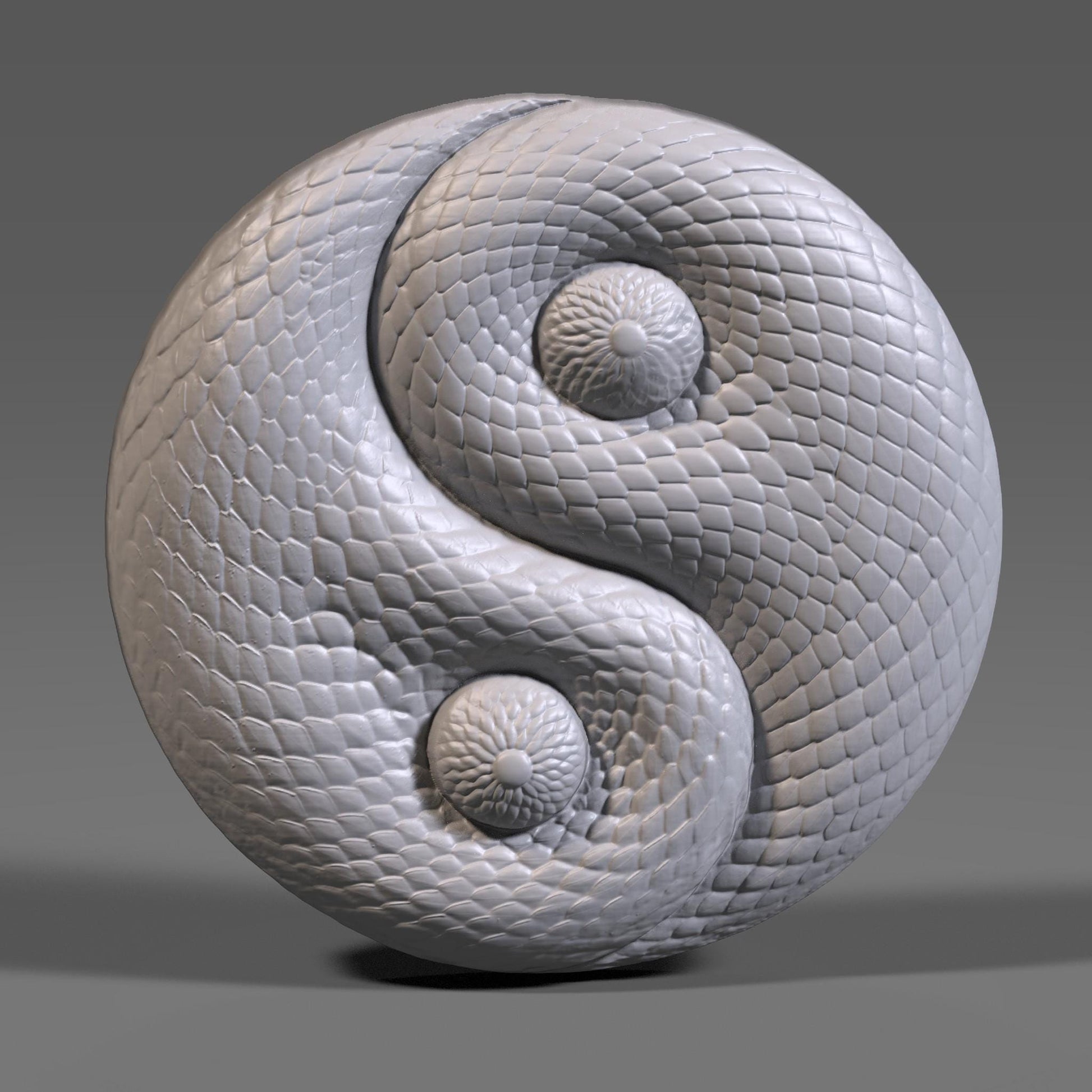 Year of the Snake Yin Yang STL: CNC Carving, Laser Engraving, 3D Print (Digital Download)