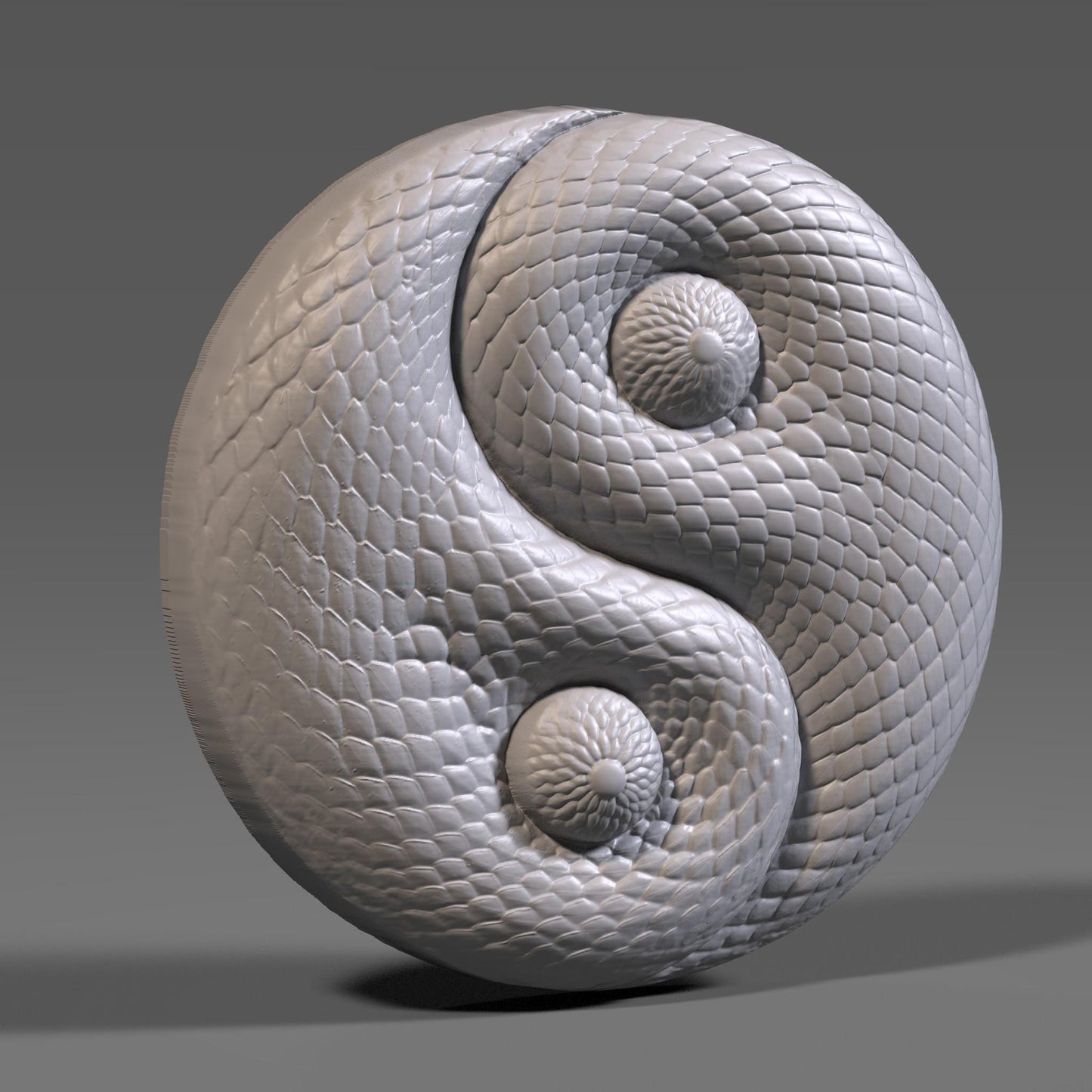 Year of the Snake Yin Yang STL: CNC Carving, Laser Engraving, 3D Print (Digital Download)