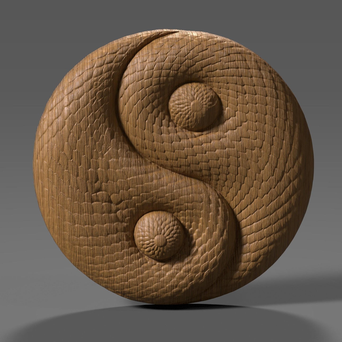 Year of the Snake Yin Yang STL: CNC Carving, Laser Engraving, 3D Print (Digital Download)