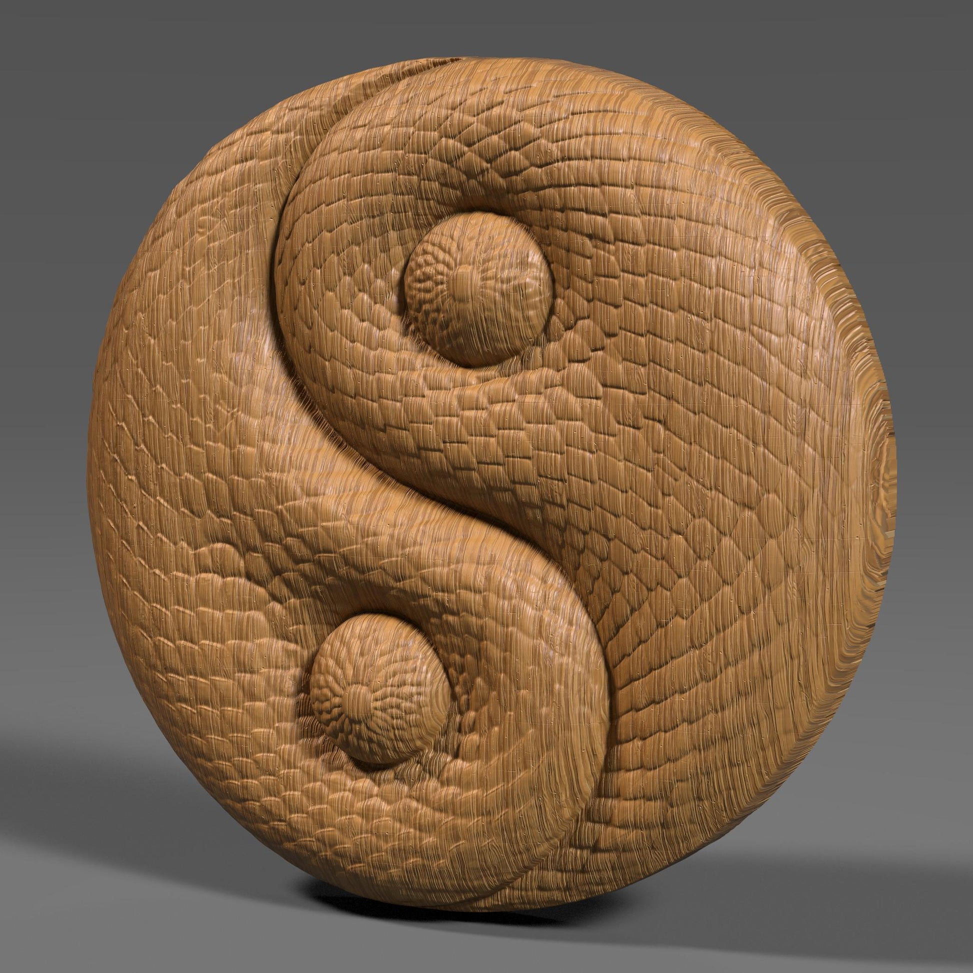 Year of the Snake Yin Yang STL: CNC Carving, Laser Engraving, 3D Print (Digital Download)