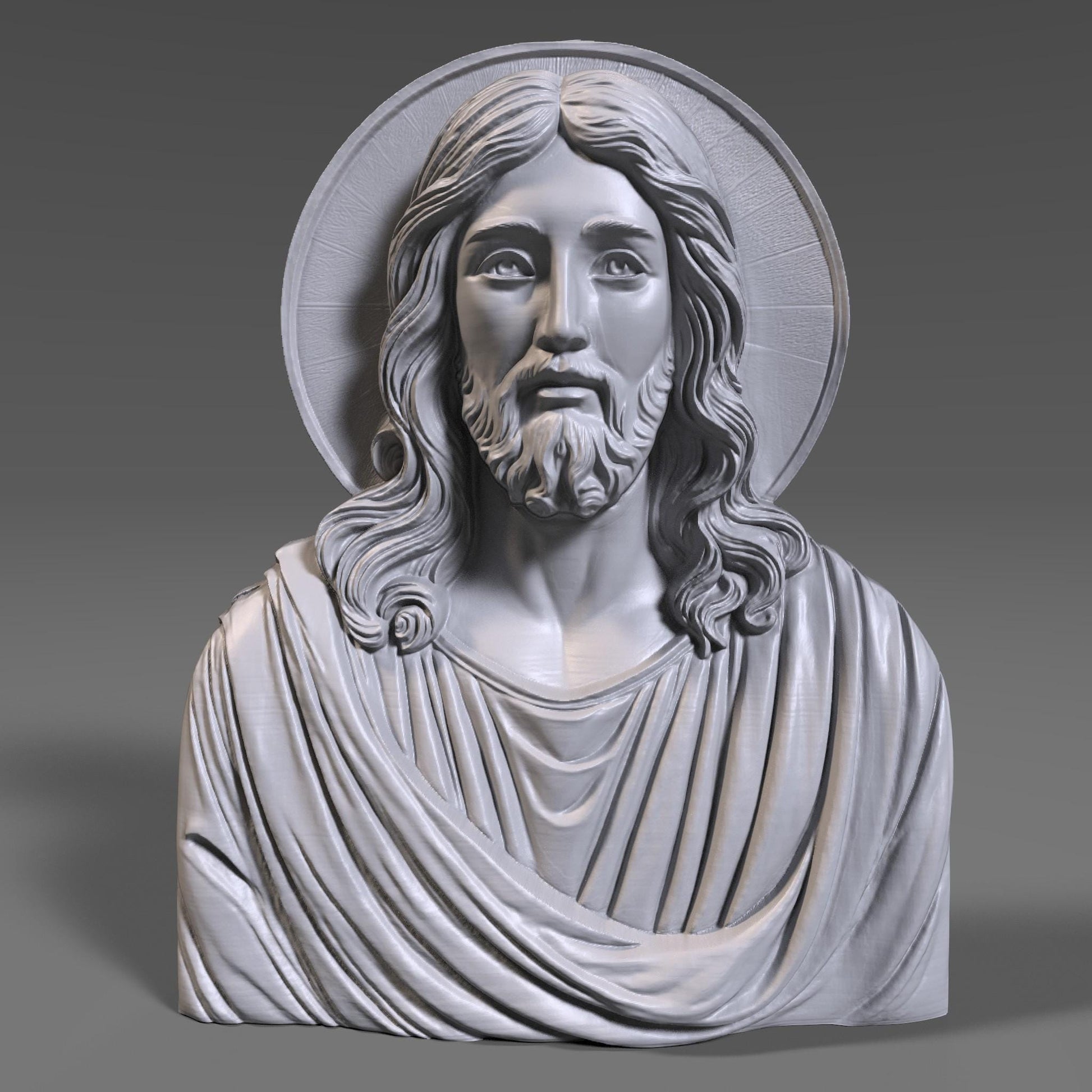 Jesus Christ 3D Bas Relief Model: CNC, Laser, 3D Printing (Digital Download)
