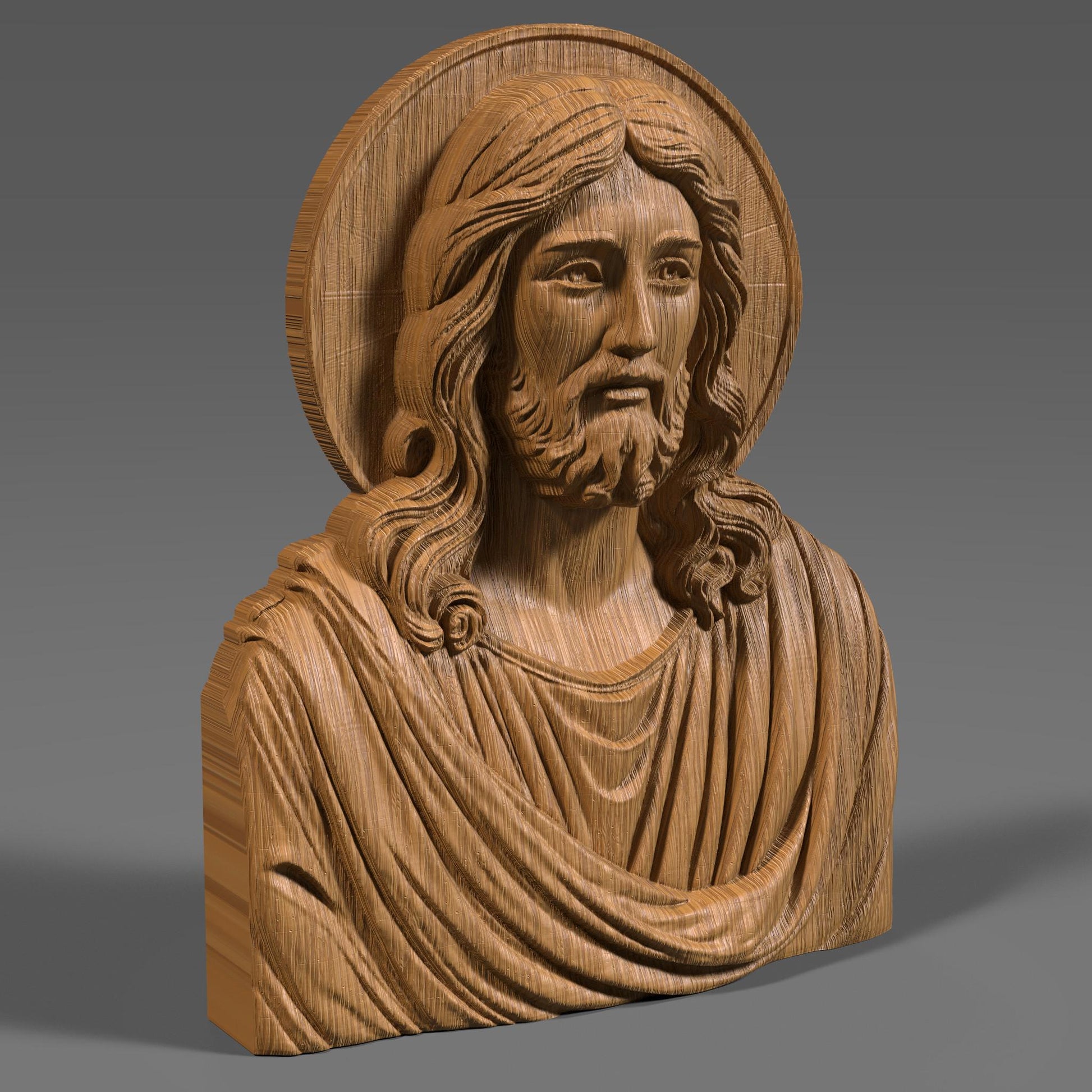 Jesus Christ 3D Bas Relief Model: CNC, Laser, 3D Printing (Digital Download)