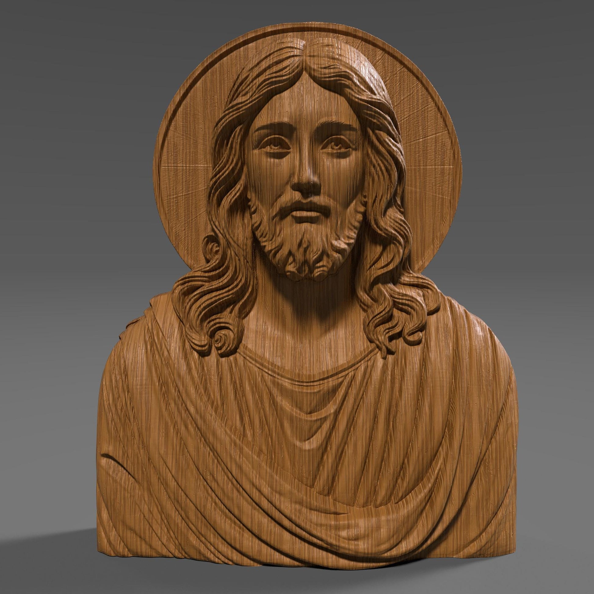 Jesus Christ 3D Bas Relief Model: CNC, Laser, 3D Printing (Digital Download)