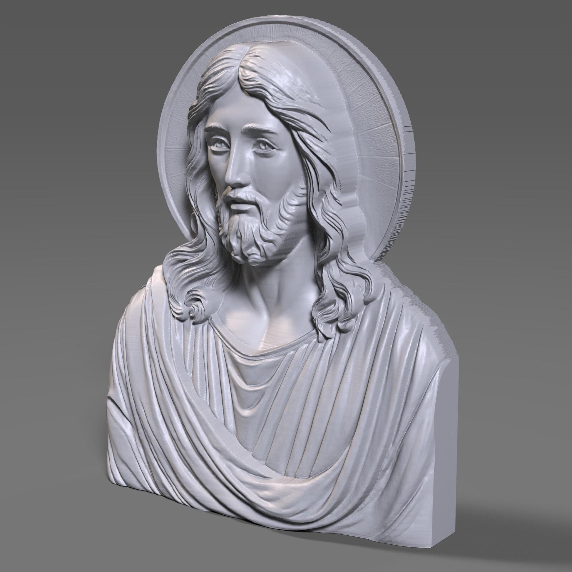 Jesus Christ 3D Bas Relief Model: CNC, Laser, 3D Printing (Digital Download)