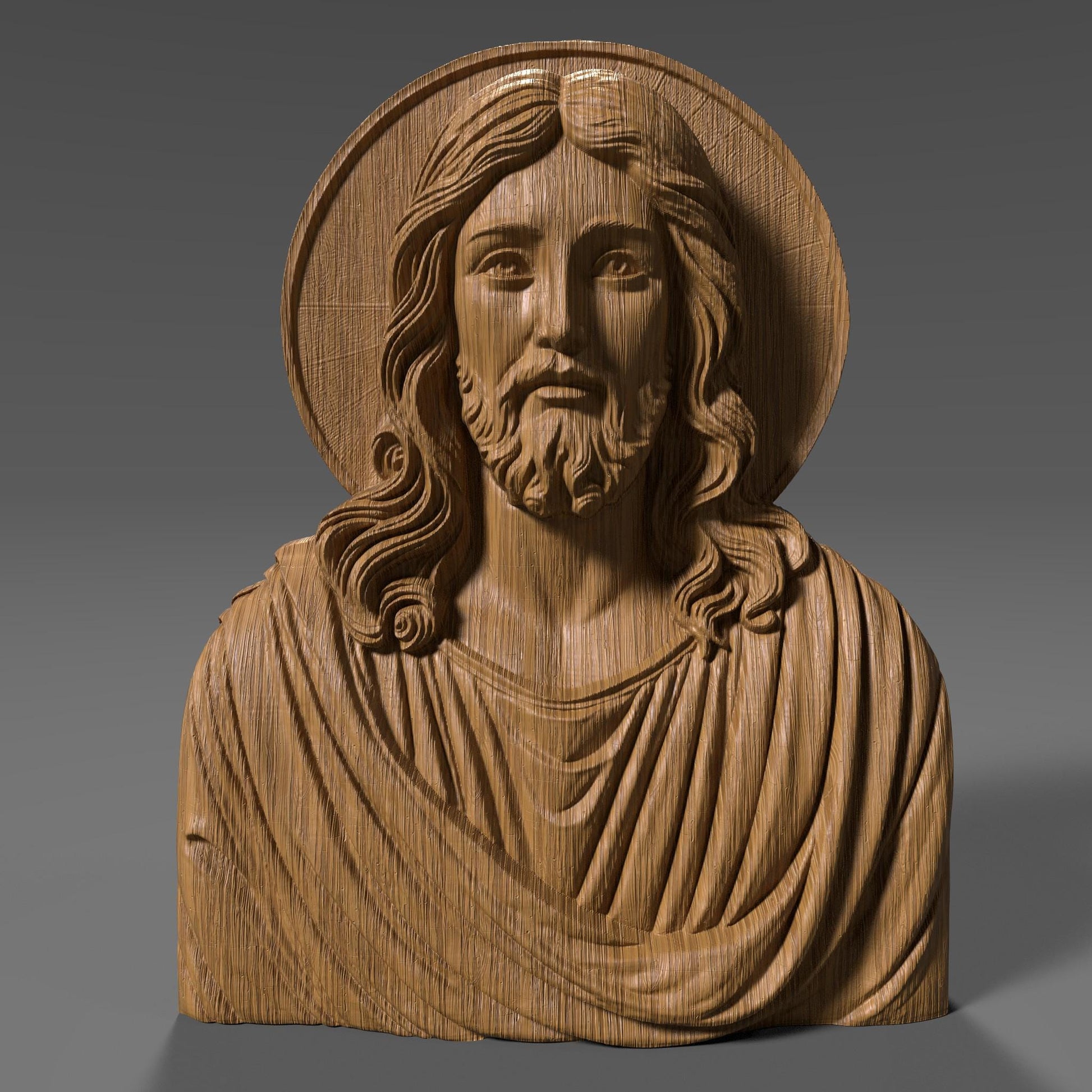 Jesus Christ 3D Bas Relief Model: CNC, Laser, 3D Printing (Digital Download)