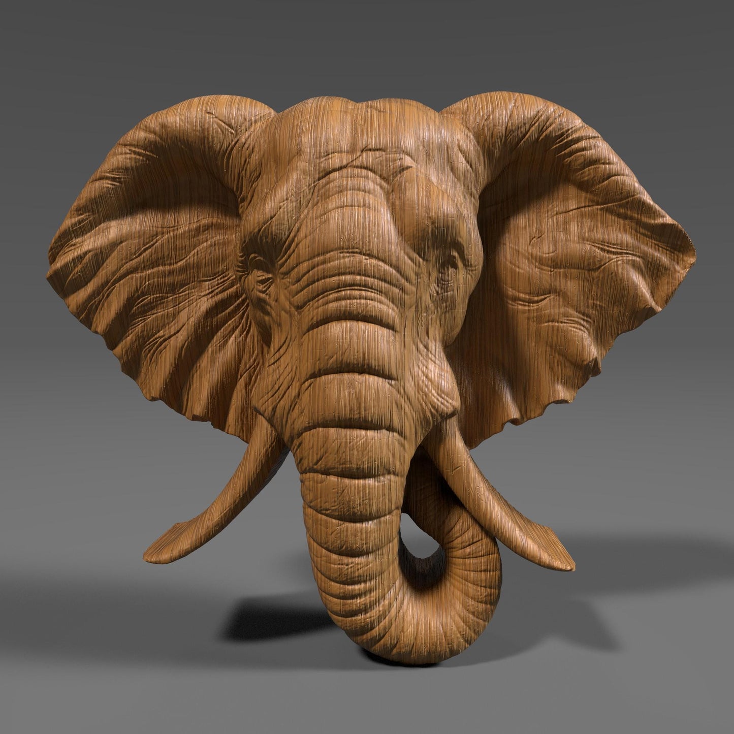 3D Elephant Head STL Model: CNC Carving, Laser Engraving (Digital Download)