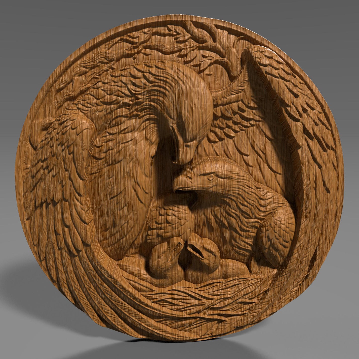 Eagle Family 3D Relief Model: CNC Carving, Laser Engraving (Digital Download)