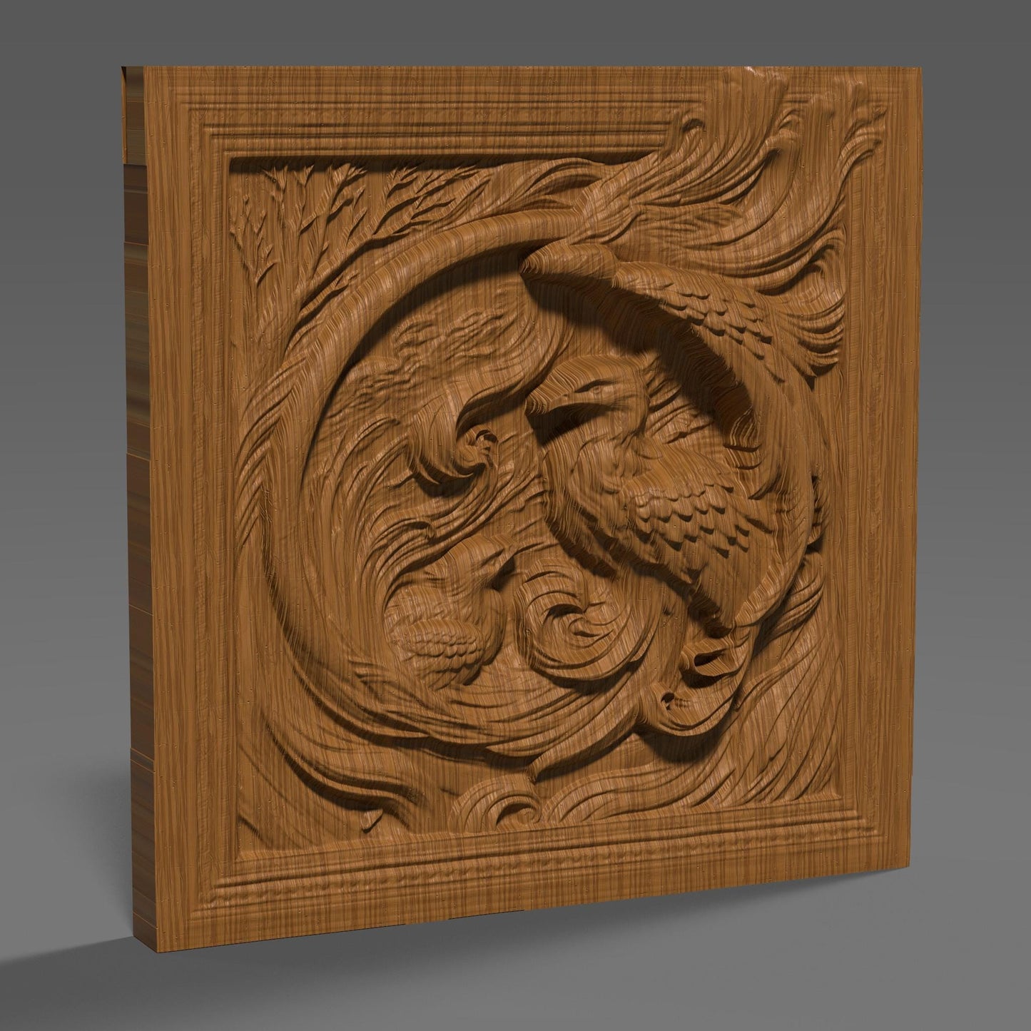 Eagle Family 3D Relief Model: CNC Carving, Laser Engraving (Digital Download)
