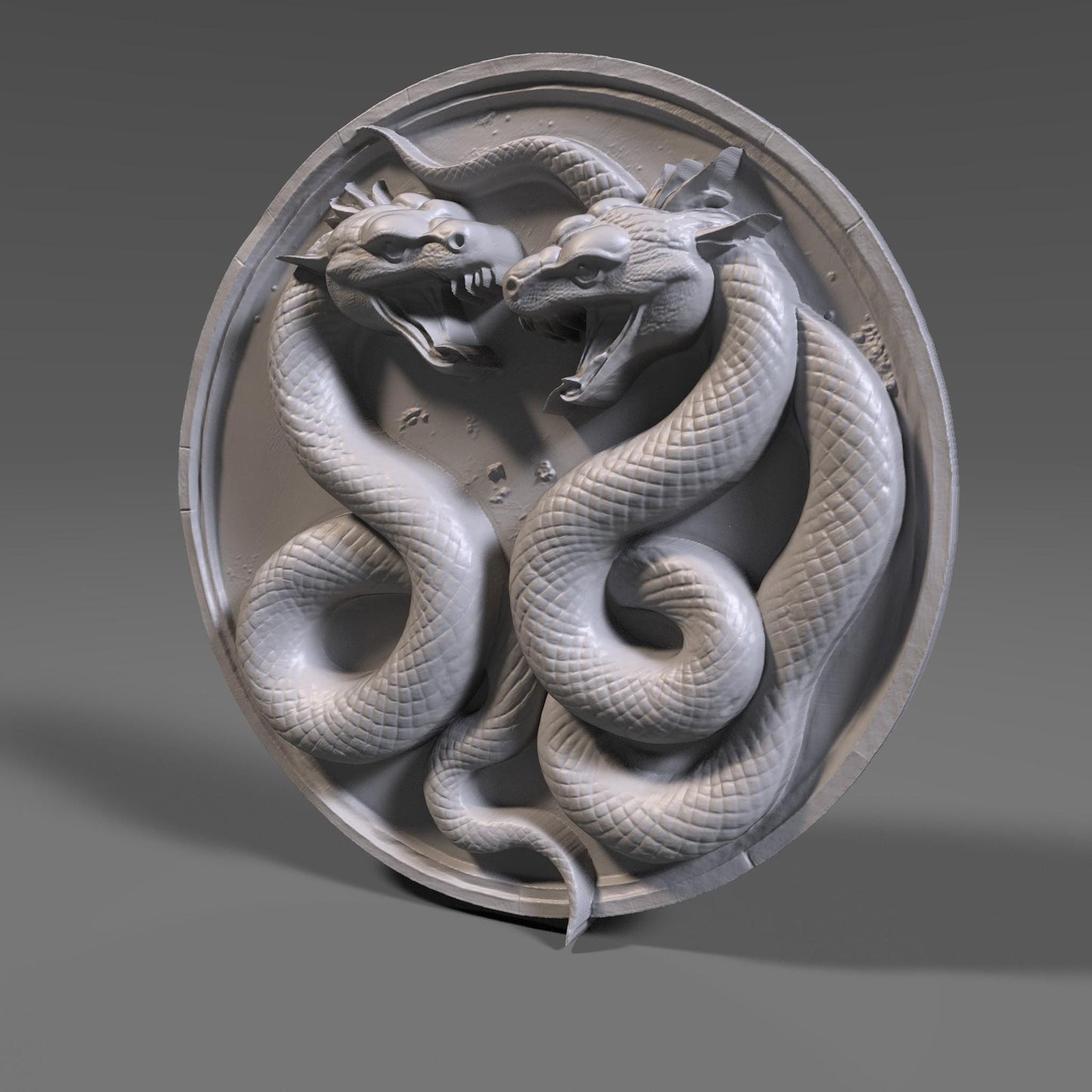 Yin Yang Snake Relief: CNC Carving, Laser Engraving, 3D Print (Digital Download)