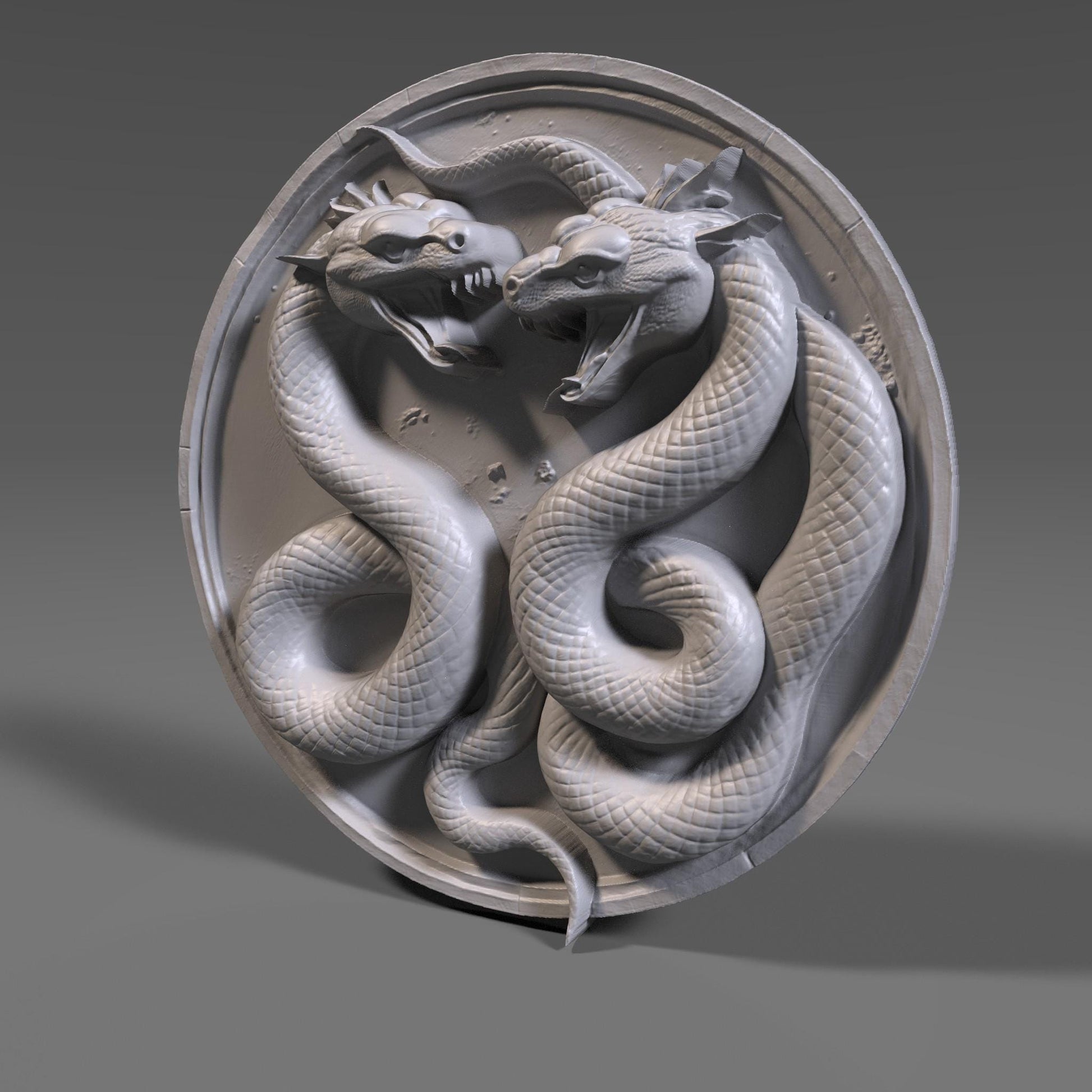 Yin Yang Snake Relief: CNC Carving, Laser Engraving, 3D Print (Digital Download)