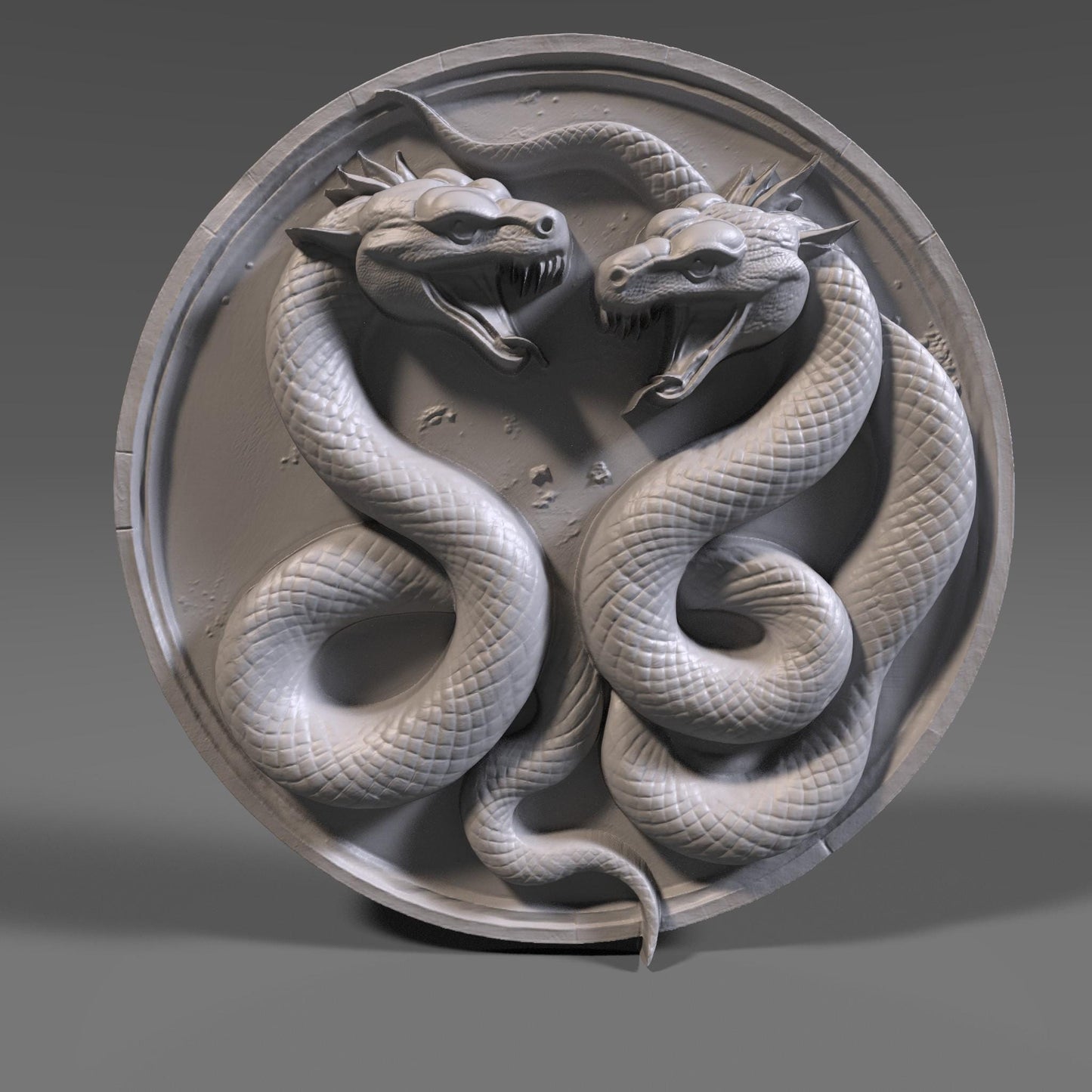 Yin Yang Snake Relief: CNC Carving, Laser Engraving, 3D Print (Digital Download)