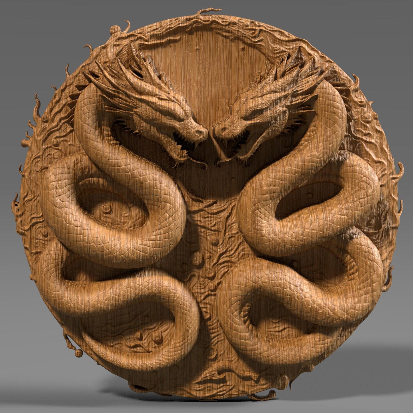 Year of the Snake STL: Yin Yang Relief Art (Digital Download)
