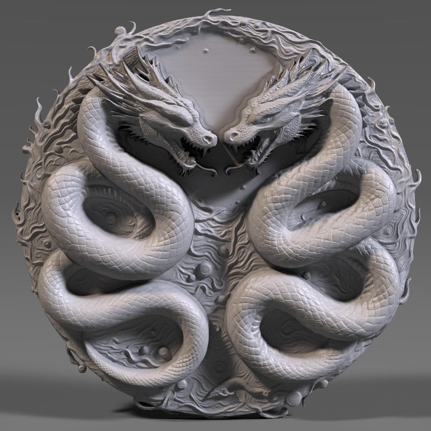 Year of the Snake STL: Yin Yang Relief Art (Digital Download)