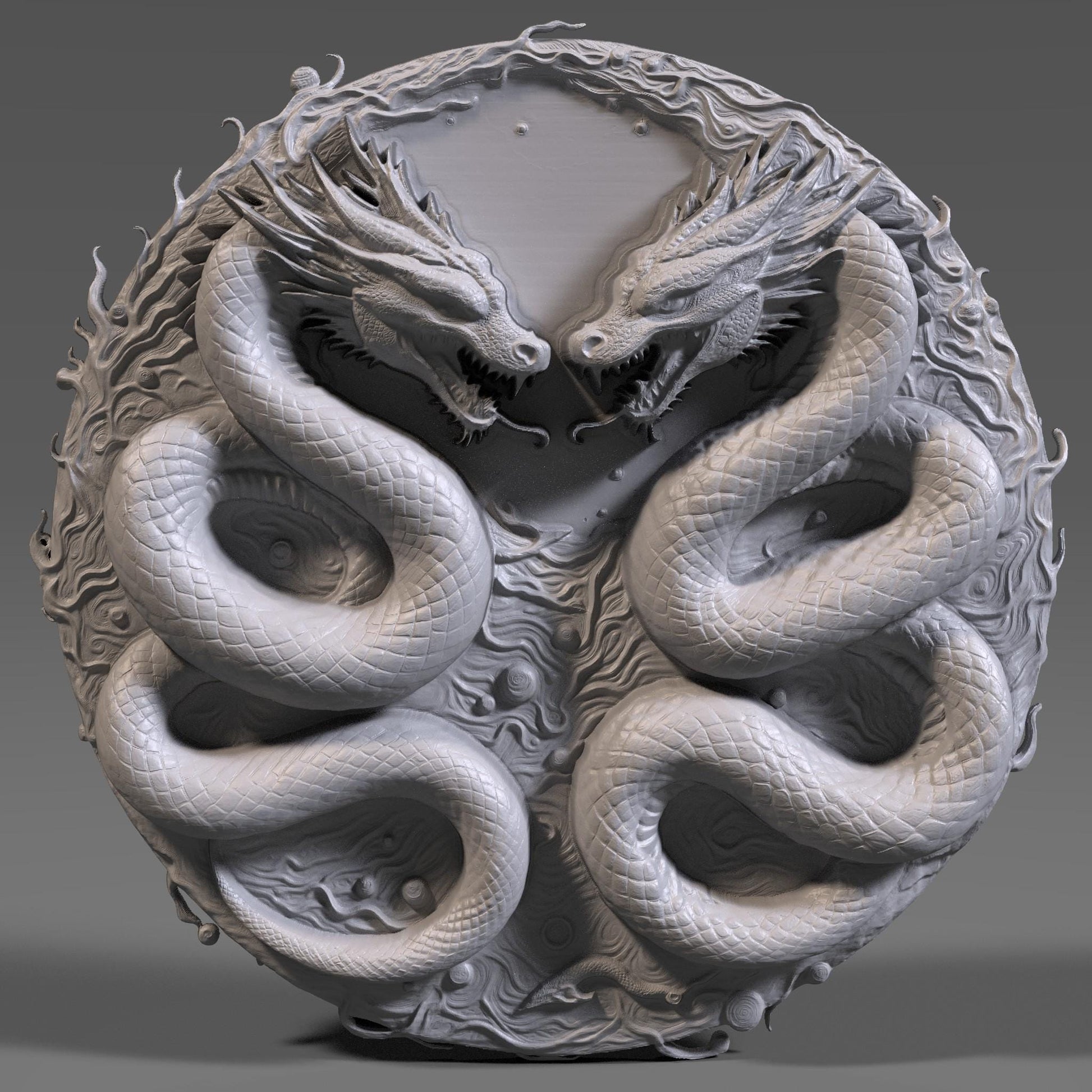 Year of the Snake STL: Yin Yang Relief Art (Digital Download)