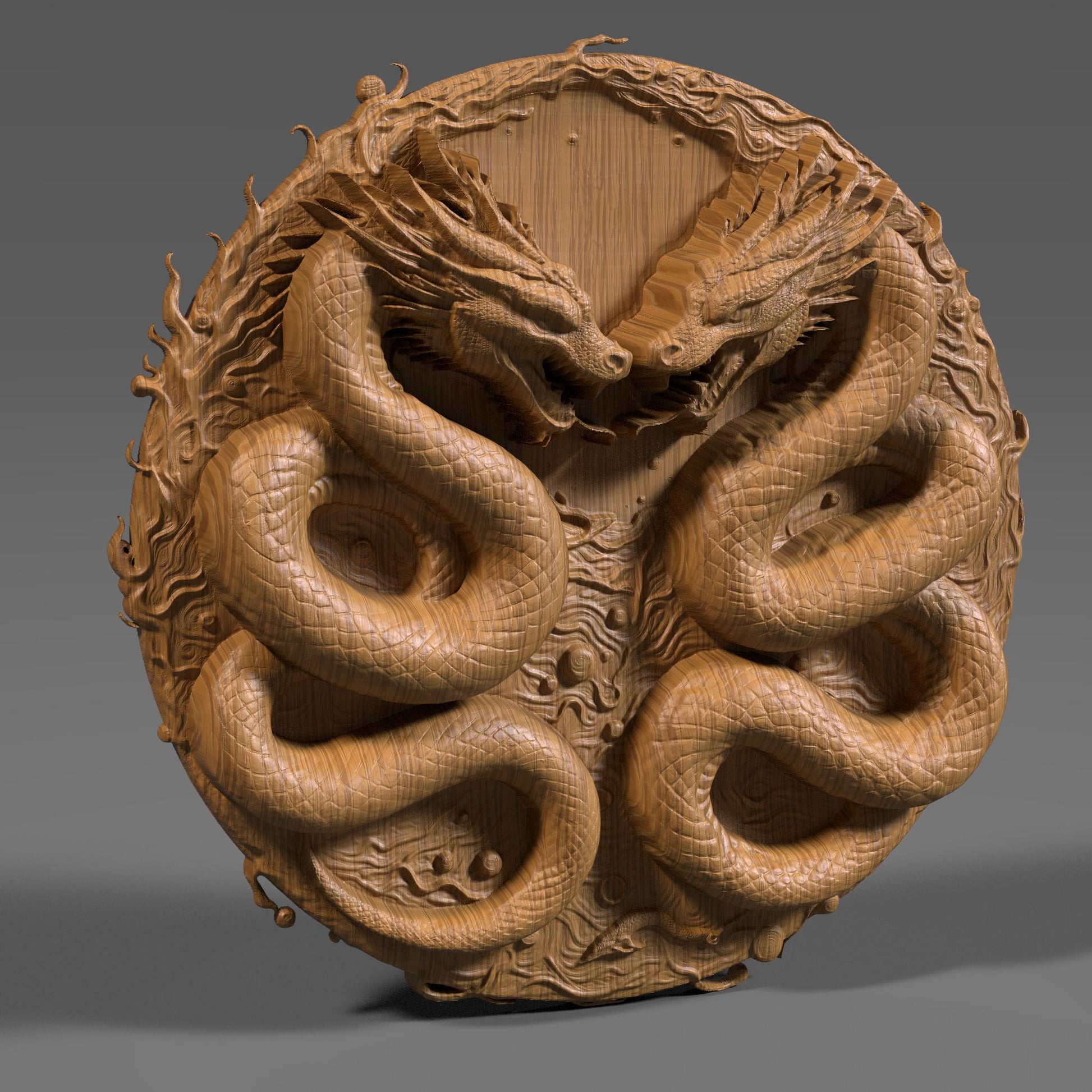 Year of the Snake STL: Yin Yang Relief Art (Digital Download)