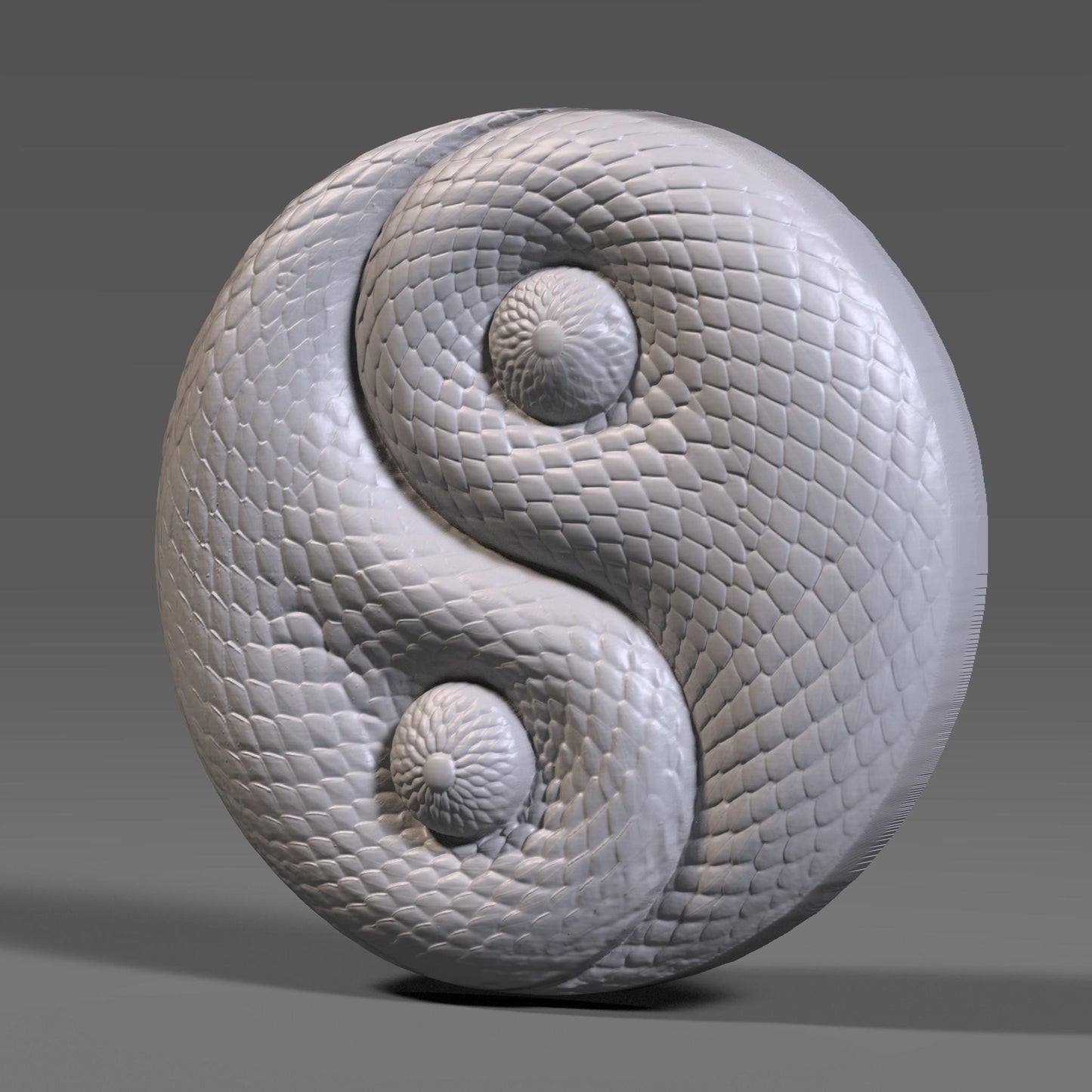 Year of the Snake Yin Yang STL: CNC Carving, Laser Engraving, 3D Print (Digital Download)