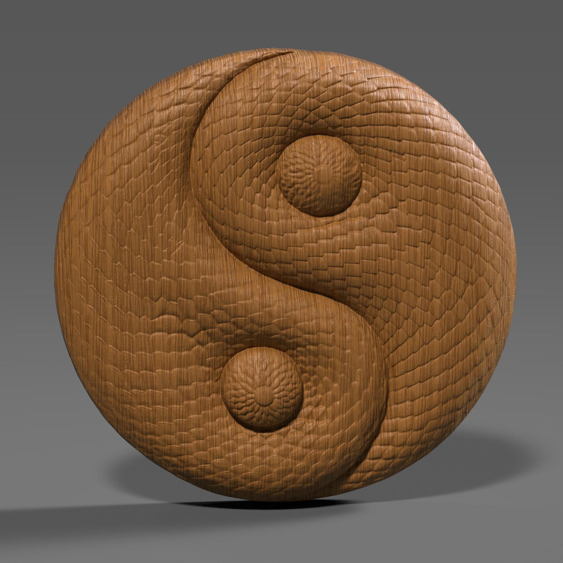 Year of the Snake Yin Yang STL: CNC Carving, Laser Engraving, 3D Print (Digital Download)