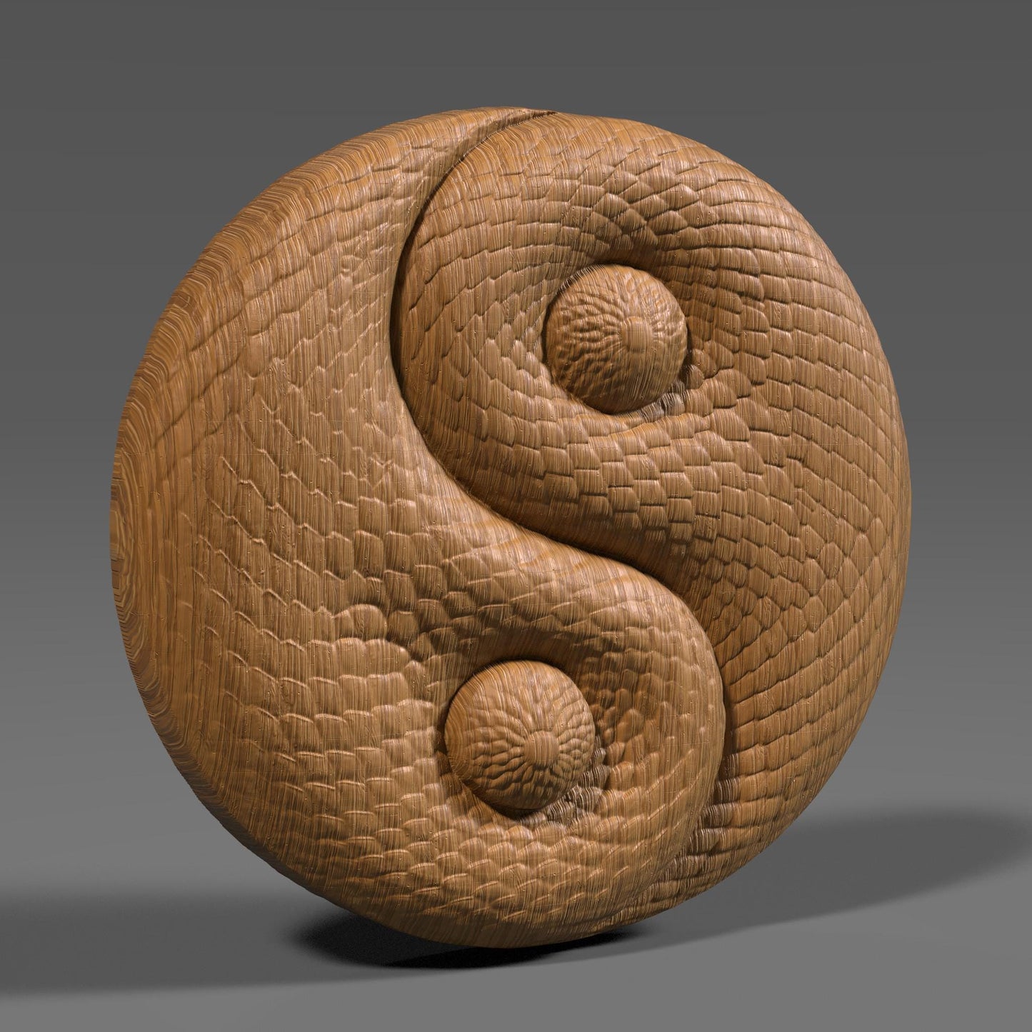 Year of the Snake Yin Yang STL: CNC Carving, Laser Engraving, 3D Print (Digital Download)